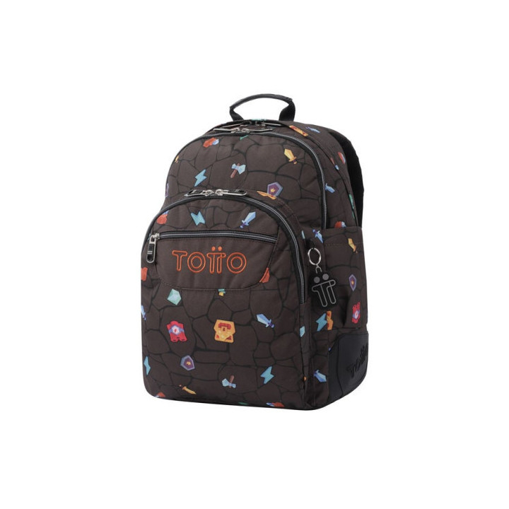 Mochila escolar estampado videojuego - crayoles totto ma04eco029-2210n-3y7