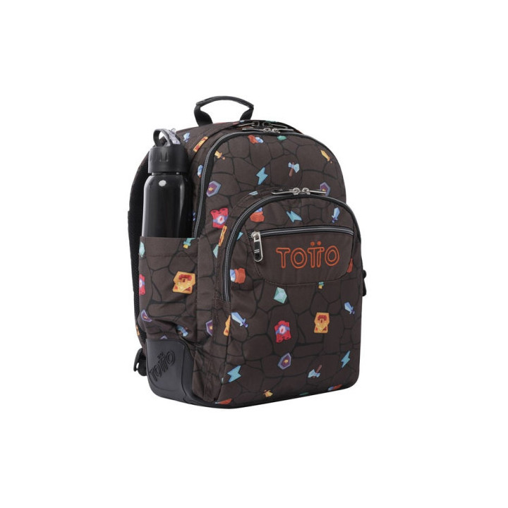 Mochila escolar estampado videojuego - crayoles totto ma04eco029-2210n-3y7