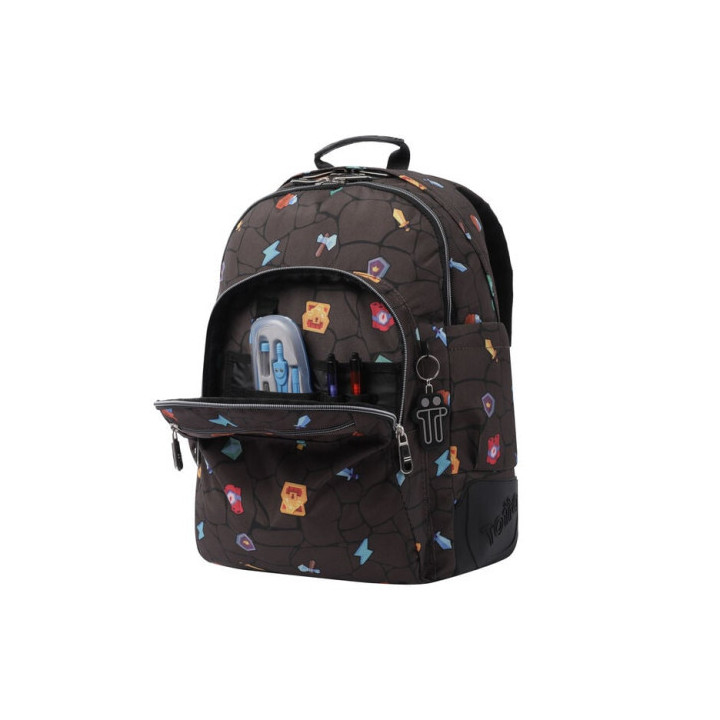 Mochila escolar estampado videojuego - crayoles totto ma04eco029-2210n-3y7