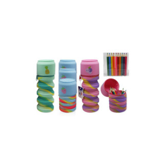 Portatodo silicona rainbow extensible + lapiceros bismark 330188