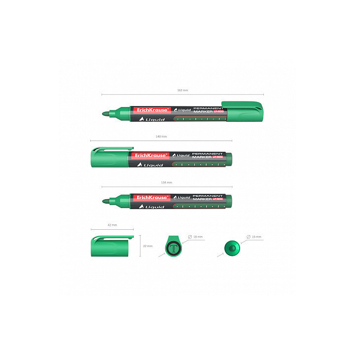 Set 4 marcadores permanentes con tinta líquida lp-600 erich krause 58361