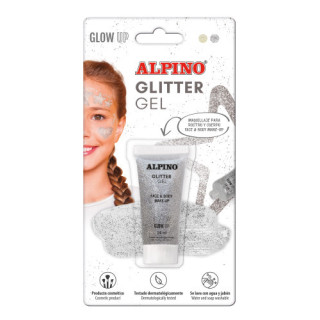 Blíster gel transparente con purpurina plata alpino dl000605