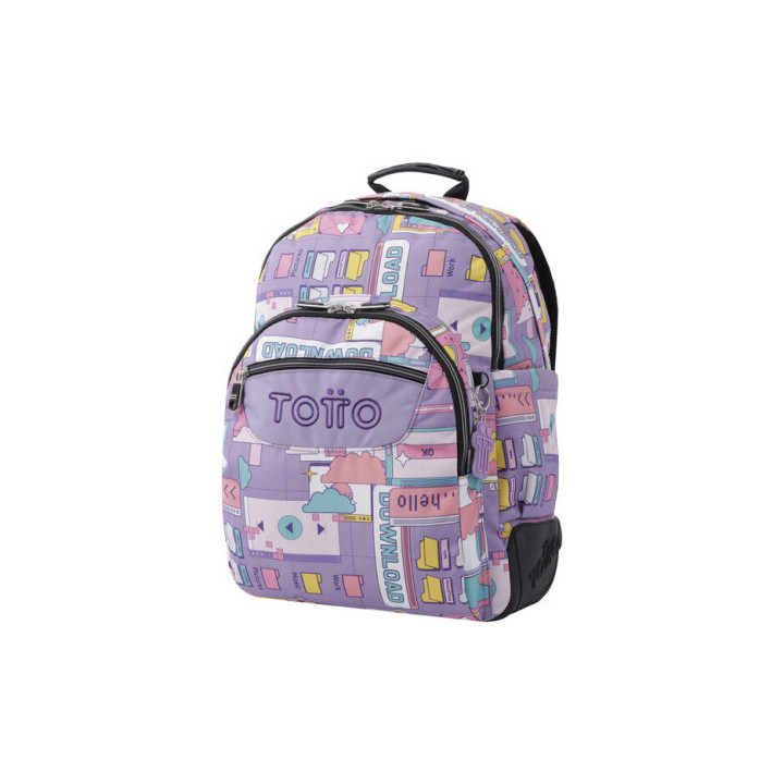 Mochila escolar morado ciber - crayoles totto ma04eco029-2210n-2qi