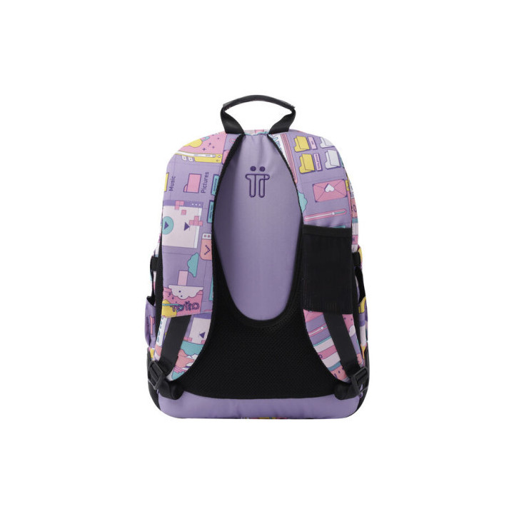 Mochila escolar morado ciber - crayoles totto ma04eco029-2210n-2qi