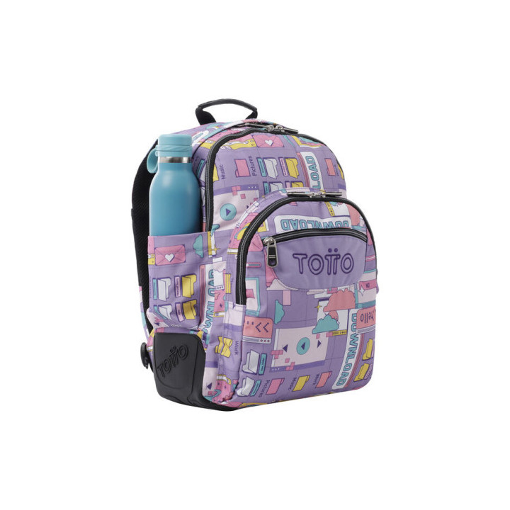 Mochila escolar morado ciber - crayoles totto ma04eco029-2210n-2qi