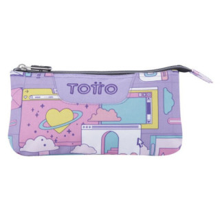 Estuche escolar tres compartimentos morado ciber - tablero totto ac52eco012-2210z-2qi
