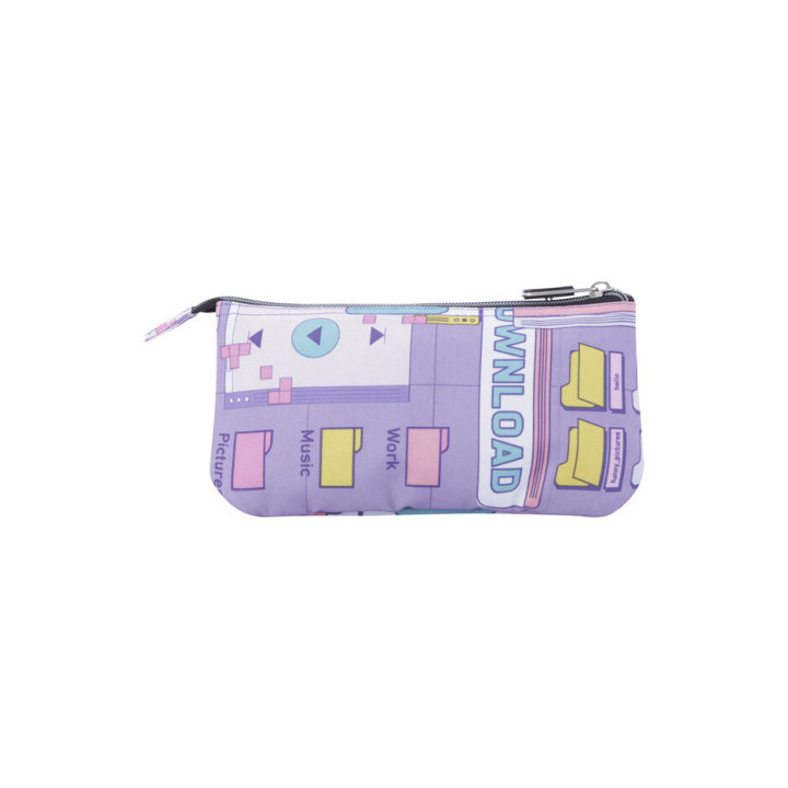 Estuche escolar tres compartimentos morado ciber - tablero totto ac52eco012-2210z-2qi