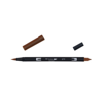 Rotulador doble punta pincel dual brush-879 - color brown. tombow abt-879