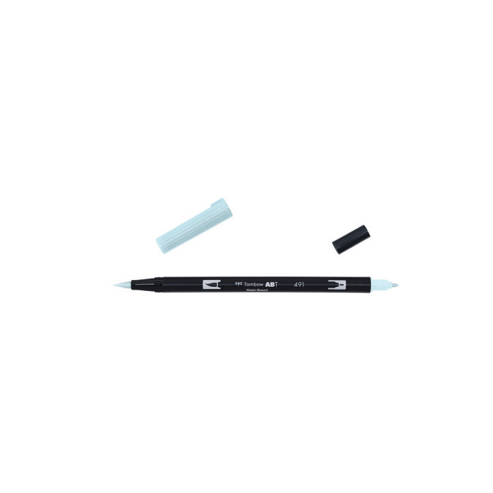 Rotulador doble punta pincel dual brush-491 - color glacier blue. tombow abt-491