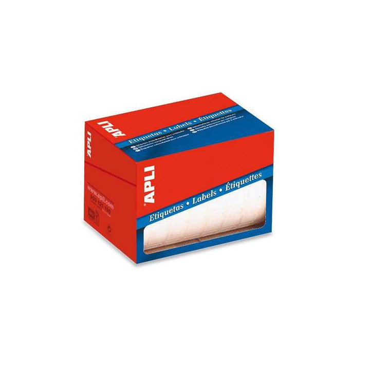 Apli Rollo de 2000 Etiquetas Permanentes 19x40mm - Color Blanco
