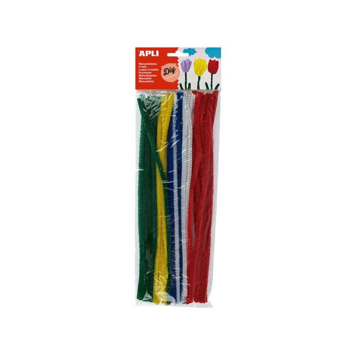Apli Pack de 50 Limpiapipas Ø 6 mm x 300 mm - Colores Surtidos