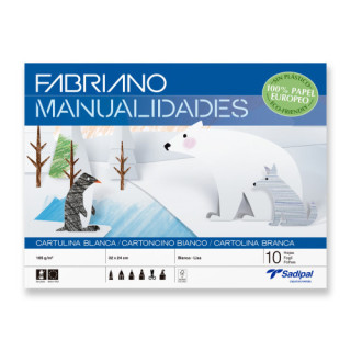 Bloc 10 hojas manualidades cartulina blanca fabriano s0400003
