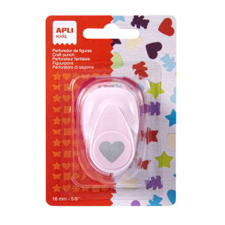 Apli Perforadora de Papel en Forma de Corazon - Figura de 16mm - Deposito de Restos de Papel - Ideal para Scrapbooking