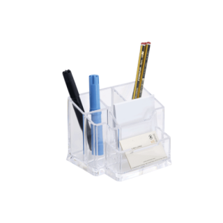 Organizador 6 compartimentos incluye taco de papel 105x155x100 mm color cristal transparente archivo 2000 828 cs tp