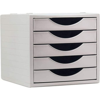 Módulo ecogreen 5 cajones blanco 100% reciclado y reciclable din a4 folio y subcarpeta medidas: 340x270x260 mm carcasa gris ...