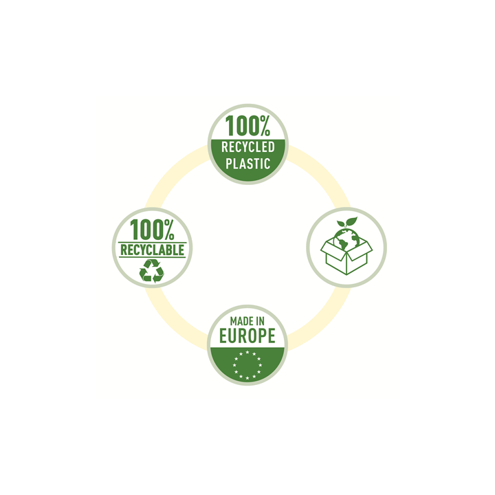 Caja 100 fundas polipropileno multitaladro reforzada piel naranja a5 recycle 70 micras esselte 627495