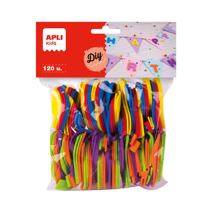 Apli Formas Goma Eva Numeros 120 U - Material Suave y Flexible - Facil de Cortar y Pegar - Ideal para Manualidades y Decoracion