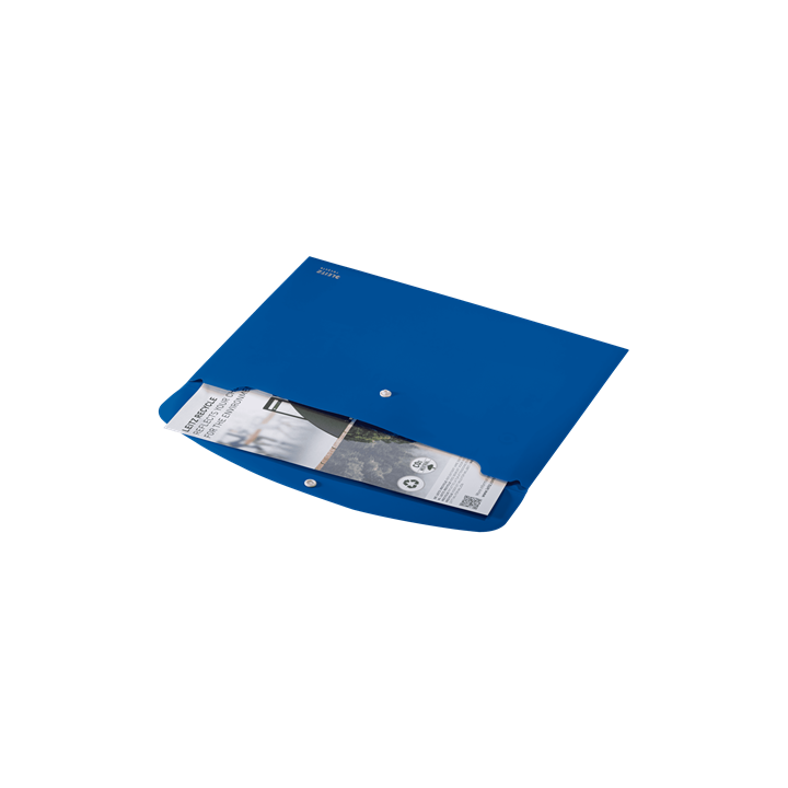 Sobres polipropileno opaco a4 con broche boton recycle azul leitz 46780035
