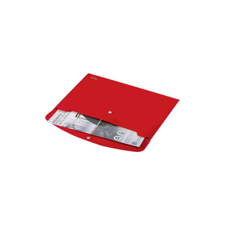 Sobres polipropileno opaco a4 con broche boton recycle rojo leitz 46780025