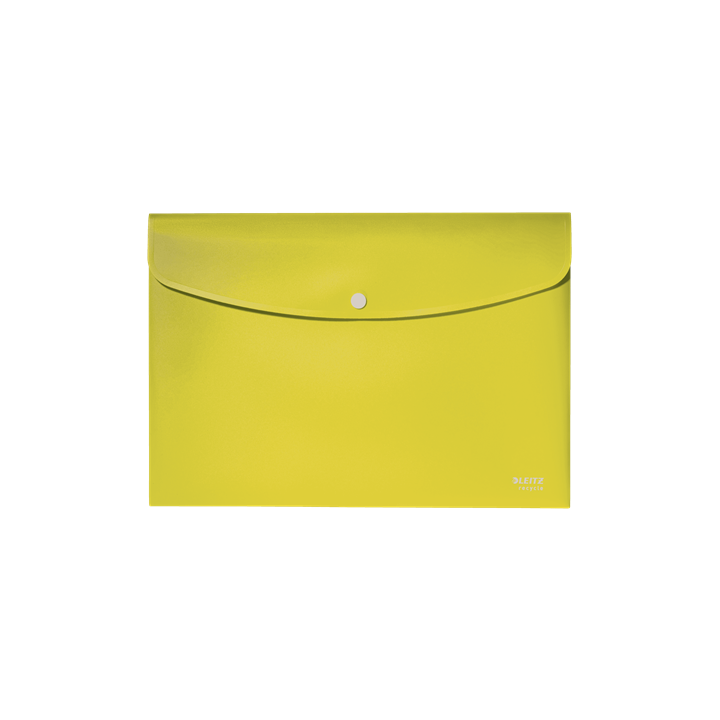 Sobres polipropileno opaco a4 con broche boton recycle amarillo leitz 46780015