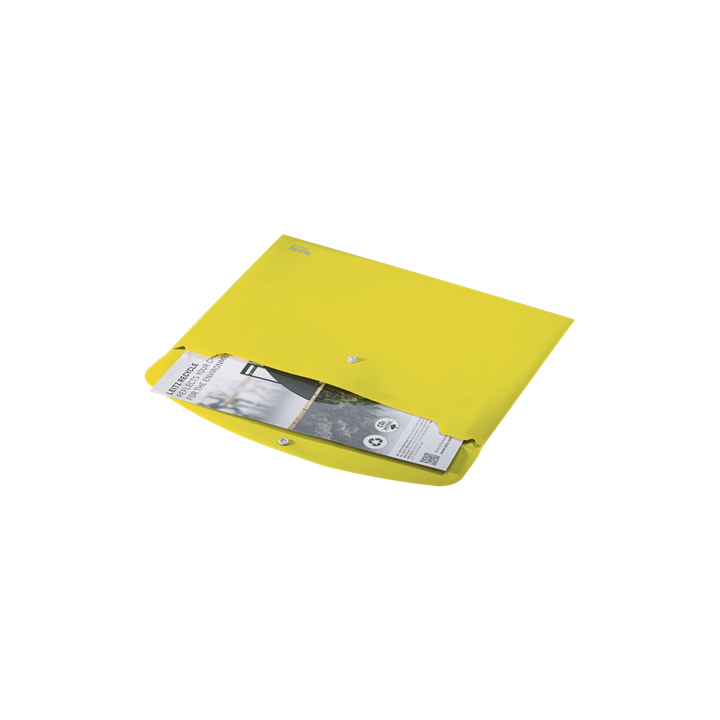 Sobres polipropileno opaco a4 con broche boton recycle amarillo leitz 46780015