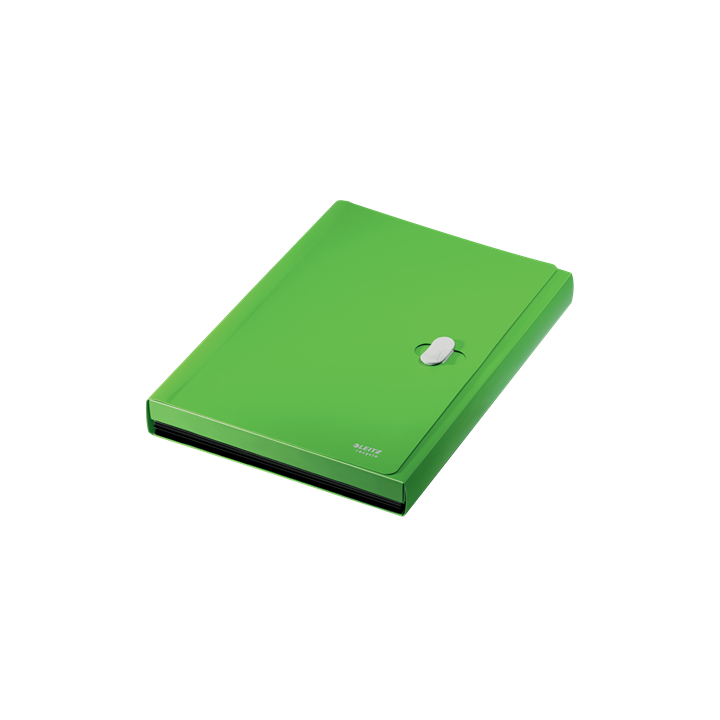 Carpeta polipropileno acordeon 5 posiciones+bolsillo frontal broche giratorio a4 recycle verde leitz 46240055