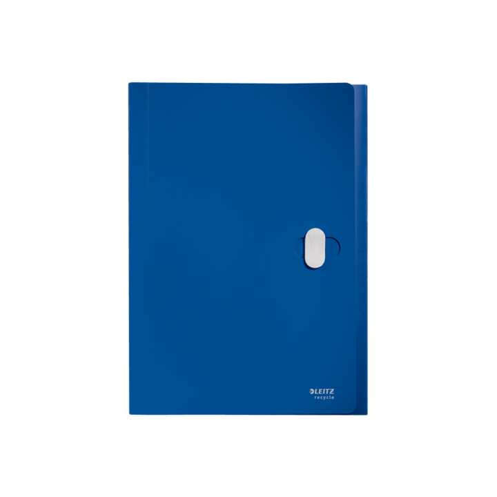 Carpeta polipropileno acordeon 5 posiciones+bolsillo frontal broche giratorio a4 recycle azul leitz 46240035