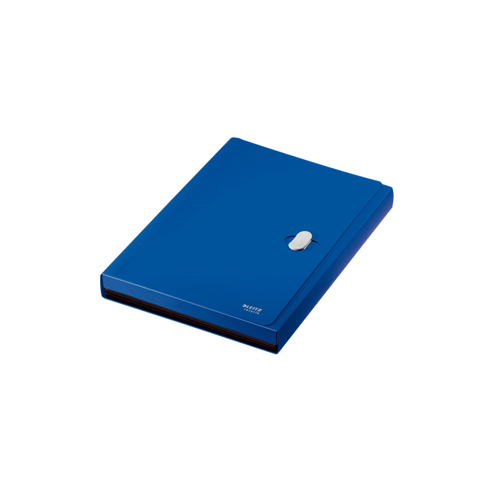 Carpeta polipropileno acordeon 5 posiciones+bolsillo frontal broche giratorio a4 recycle azul leitz 46240035