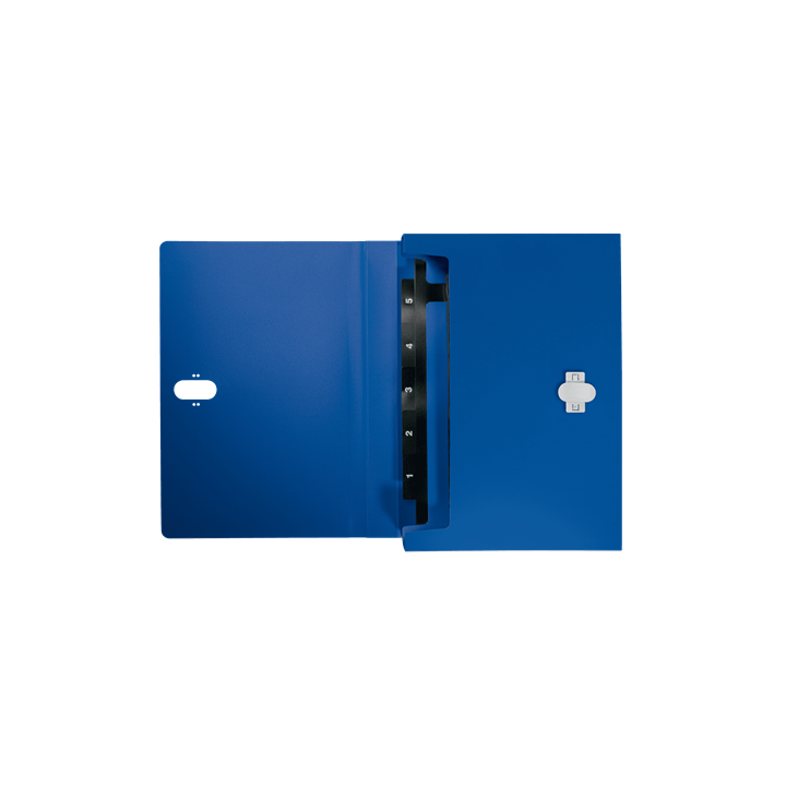 Carpeta polipropileno acordeon 5 posiciones+bolsillo frontal broche giratorio a4 recycle azul leitz 46240035