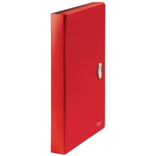 Carpeta polipropileno acordeon 5 posiciones+bolsillo frontal broche giratorio a4 recycle rojo leitz 46240025
