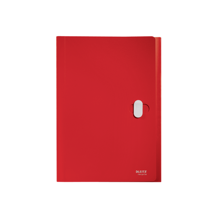 Carpeta polipropileno acordeon 5 posiciones+bolsillo frontal broche giratorio a4 recycle rojo leitz 46240025