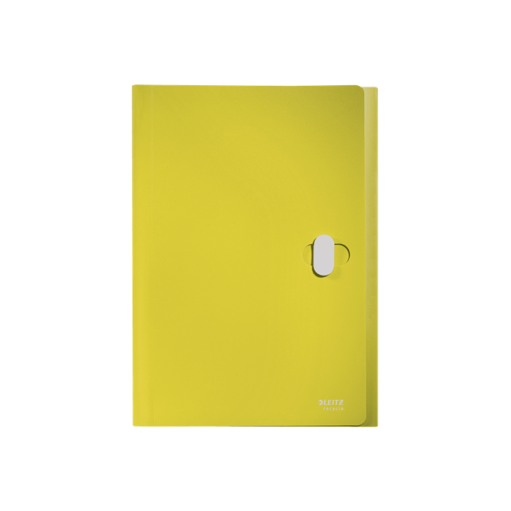 Carpeta polipropileno acordeon 5 posiciones+bolsillo frontal broche giratorio a4 recycle amarillo leitz 46240015