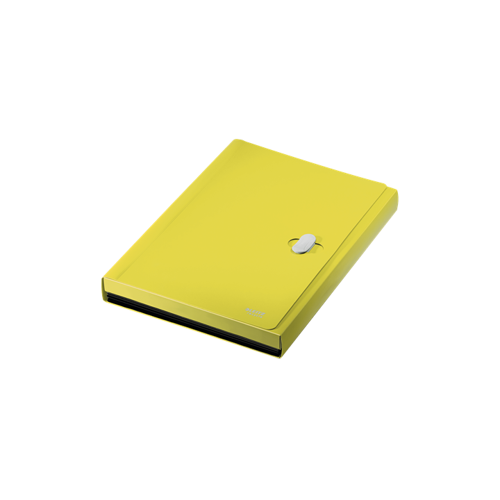 Carpeta polipropileno acordeon 5 posiciones+bolsillo frontal broche giratorio a4 recycle amarillo leitz 46240015