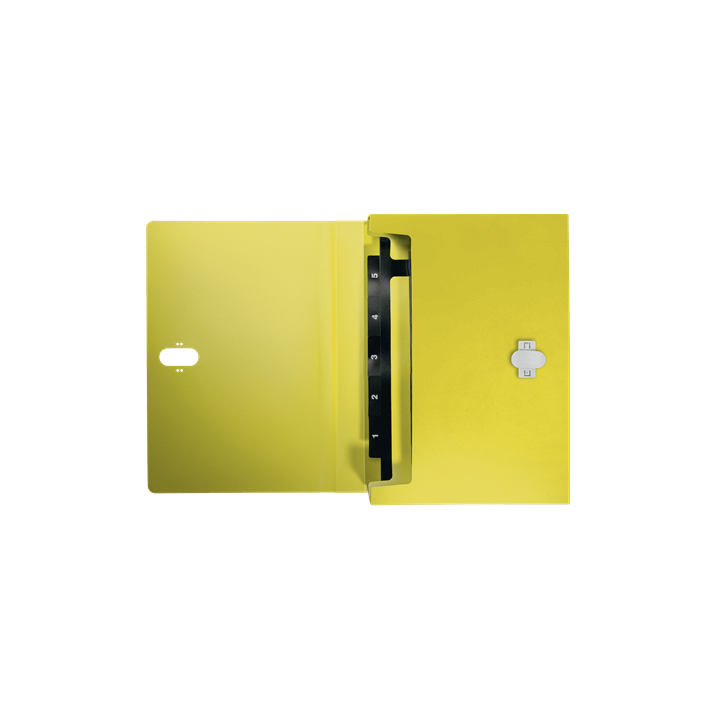 Carpeta polipropileno acordeon 5 posiciones+bolsillo frontal broche giratorio a4 recycle amarillo leitz 46240015