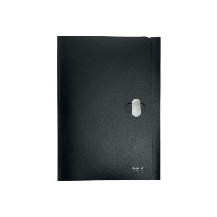 Carpeta polipropileno 3 solapas y cierre broche giratorio a4 recycle negro leitz 46220095