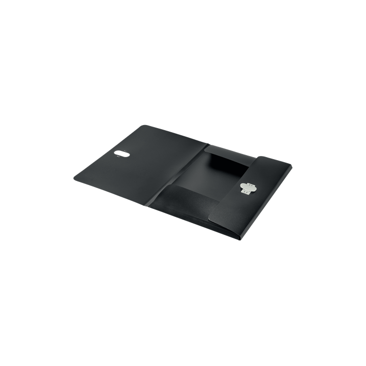 Carpeta polipropileno 3 solapas y cierre broche giratorio a4 recycle negro leitz 46220095