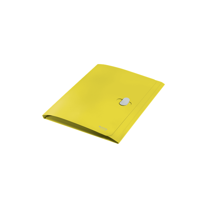 Carpeta polipropileno 3 solapas y cierre broche giratorio a4 recycle amarillo leitz 46220015