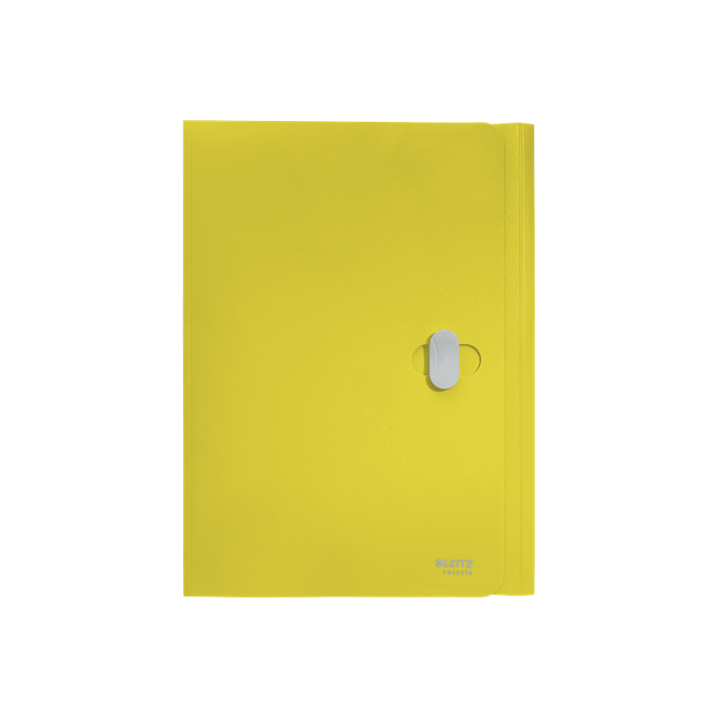 Carpeta polipropileno 3 solapas y cierre broche giratorio a4 recycle amarillo leitz 46220015