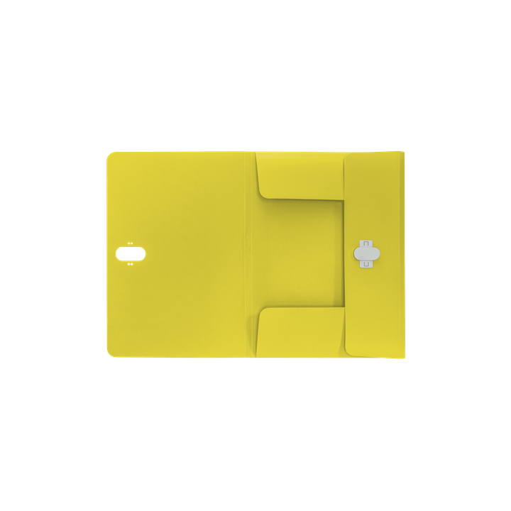 Carpeta polipropileno 3 solapas y cierre broche giratorio a4 recycle amarillo leitz 46220015