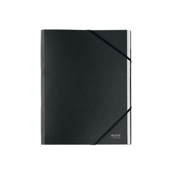 Carpeta clasificadora de carton 12 posiciones a4 recycle 100% negro leitz 39150095