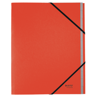 Carpeta clasificadora de carton 12 posiciones a4 recycle 100% rojo leitz 39150025