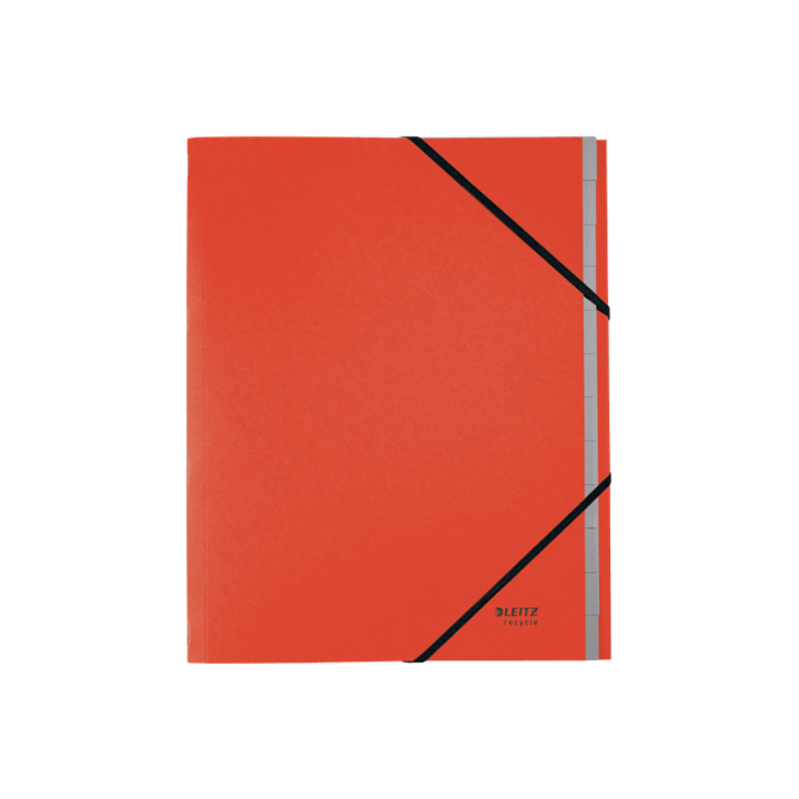 Carpeta clasificadora de carton 12 posiciones a4 recycle 100% rojo leitz 39150025