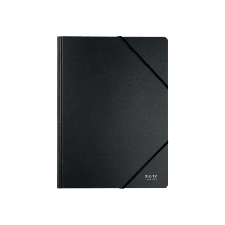 Carpeta de carton con gomas y sin solapas a4 recycle 100% negro leitz 39080095