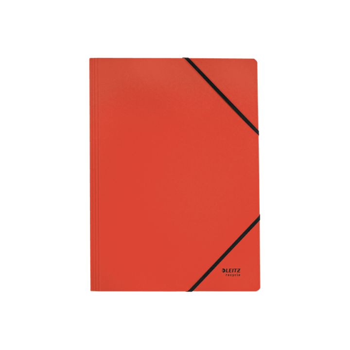 Carpeta de carton con gomas y sin solapas a4 recycle 100% rojo leitz 39080025