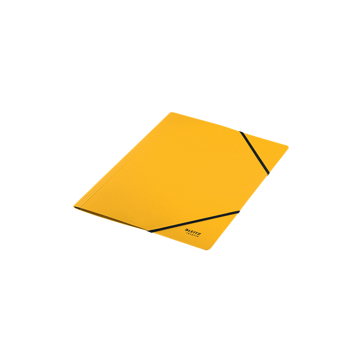Carpeta de carton con gomas y sin solapas a4 recycle 100% amarillo leitz 39080015