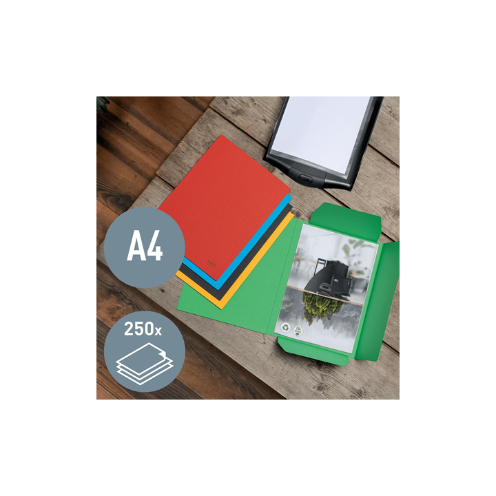 Carpeta carton 3 solapas a4 recycle 100% rojo leitz 39060025