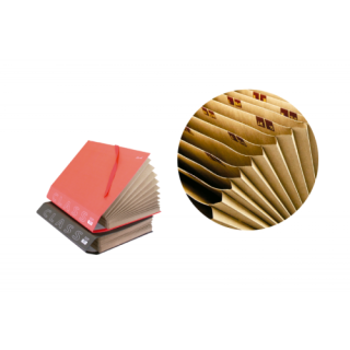 Carpeta acordeon fuelle folio carton forrado geltex plastificado burdeos mate mariola 0918bu