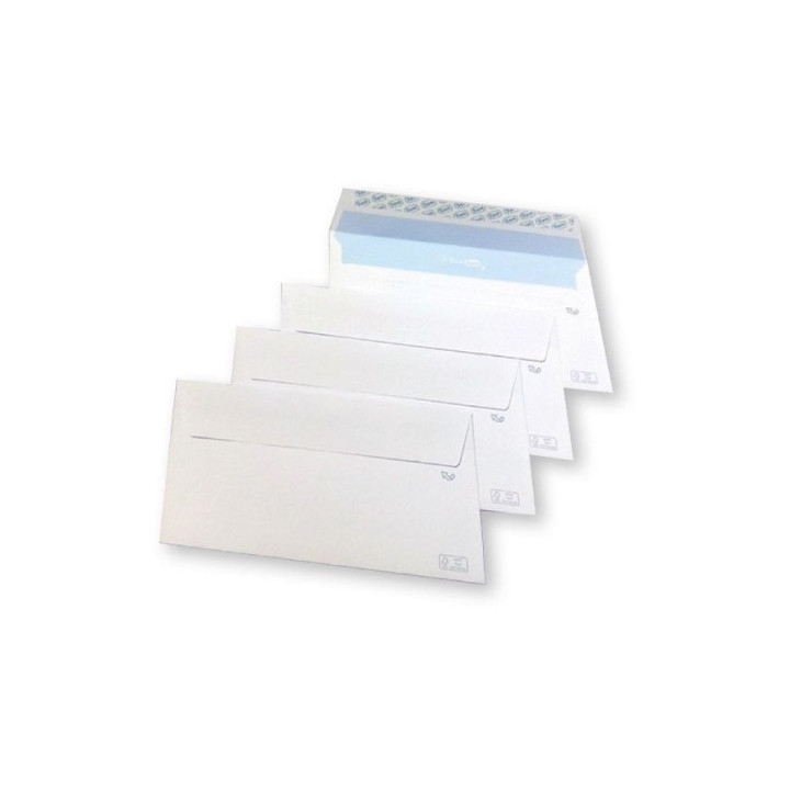 Caja 500 sobres ecosam+ 110x220mm papel fsc 105gr tira silicona apertura facil sam 249120