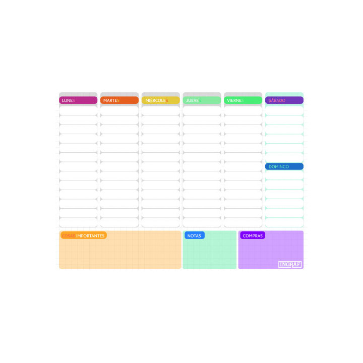 Planificador semanal encolado a4 (atemporal) ingraf 350988