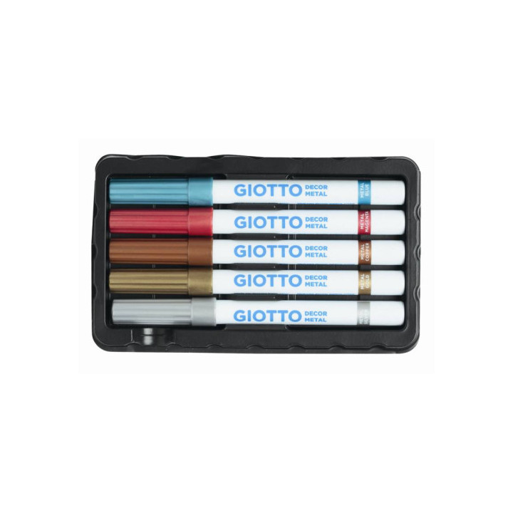 Estuche 5 rotuladores decor metallic giotto f45290000